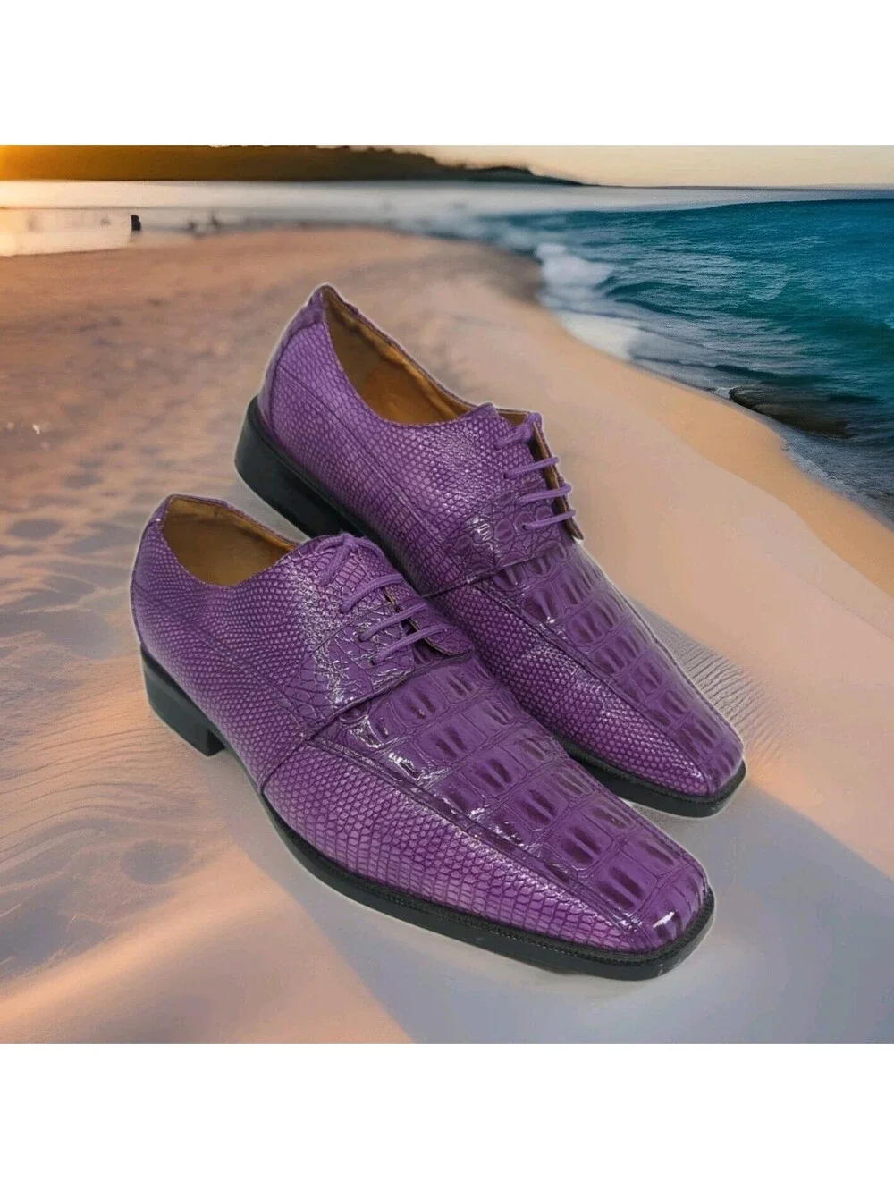 ROBERTO CHILLINI Status Oxfords Croc / Alligator Embossed Dress Shoes Mens 10 M